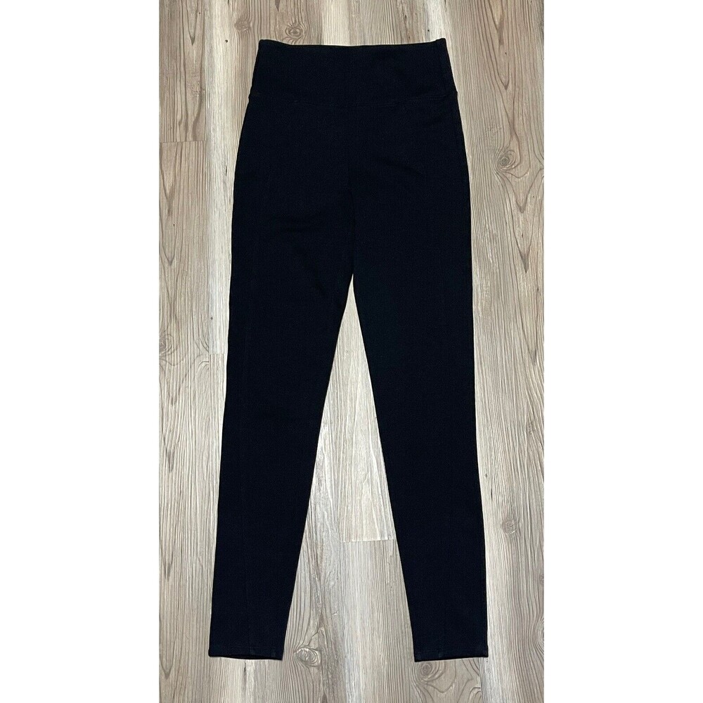 Assets by Spanx Womens Size S High Rise Ponte Stretchy Black Ankle Leggings